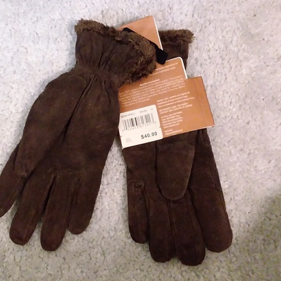 Iso Brown Suede Gloves - Picture 2 of 2